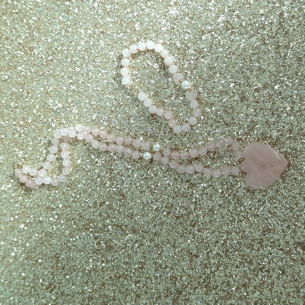 Rose Quartz Necklace and Bracelet